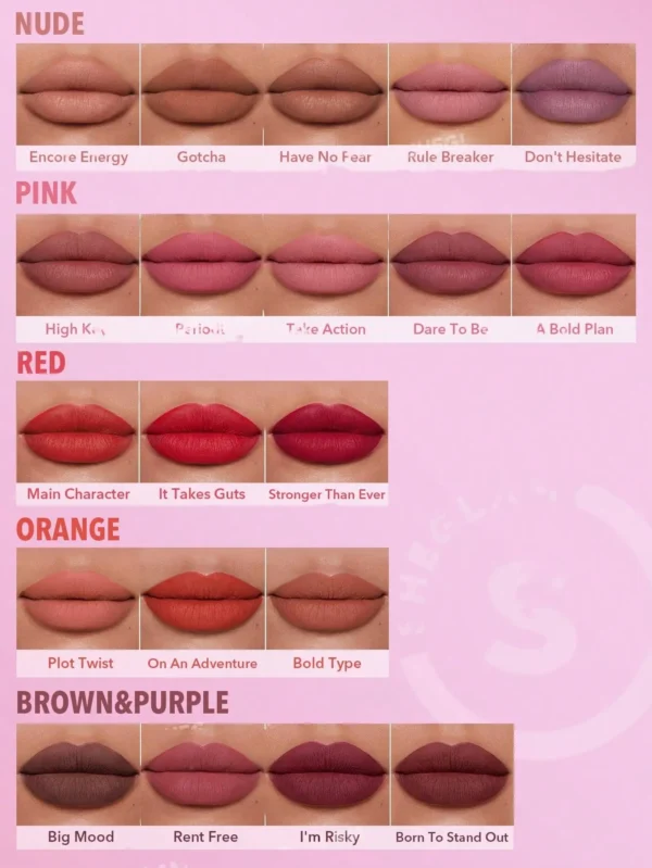 Sheglam Dynamatte Boom Long-Lasting Matte Lipstick-Stronger Than Ever colors