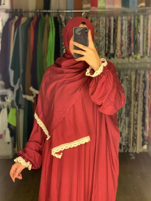 اسدال صاسدال صلاة قطن سادة - احمر