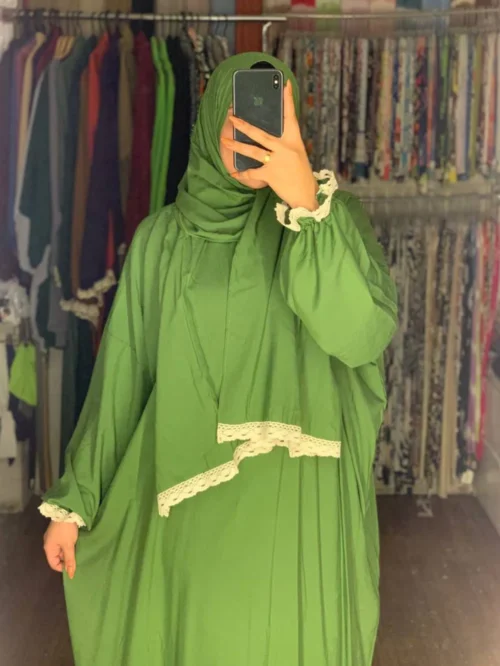 اسدال صلاة قطن سادة - اخضر