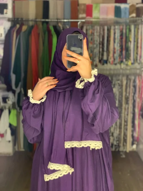 اسدال صلاة قطن سادة - بنفسجي