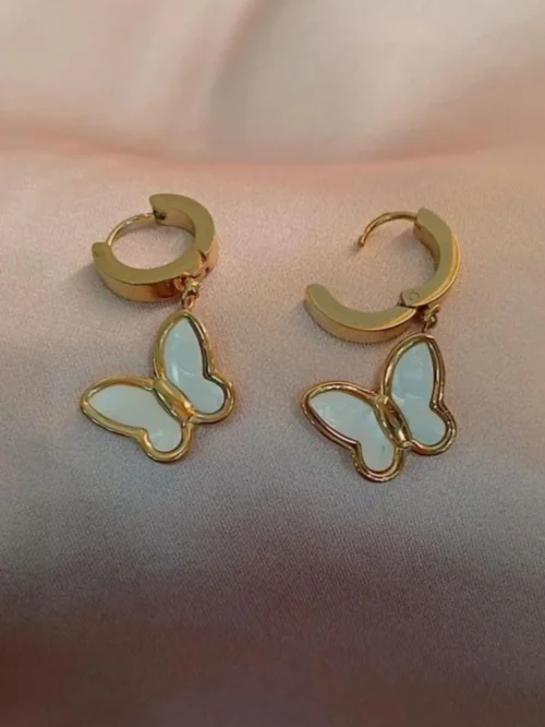 حلق تكة فراشة ستانلس 🦋✨
