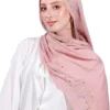 طرحة هاند ميد من القطن - مقاس (75 سم × 200 سم) - بينك 2