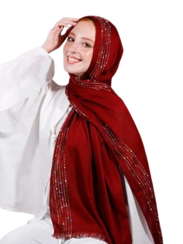 طرحة هاند ميد من القطن - مقاس (75 سم × 200 سم) - نبيتي 1