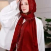 طرحة هاند ميد من القطن - مقاس (75 سم × 200 سم) - نبيتي