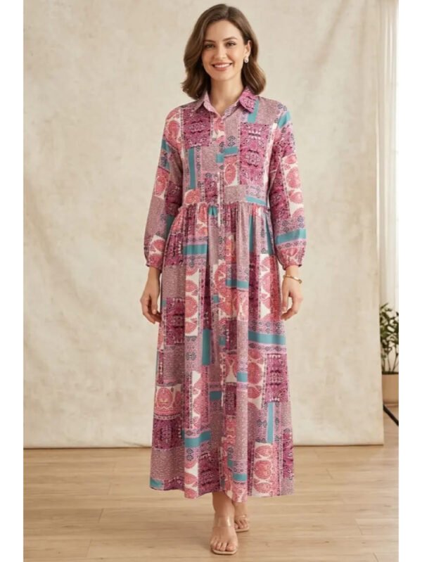 فستان مزخرف بستايل ناعم أنيق