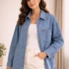 قميص جينز أوفر سايز ستايل كاجوال – أزرق