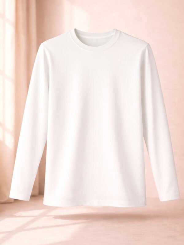 تيشيرت حريمي سادة بأكمام طويلة قطن