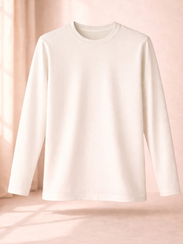 تيشيرت حريمي سادة بأكمام طويلة قطن