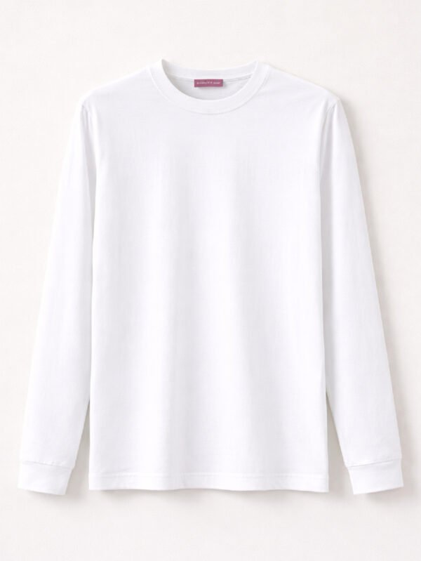 تيشيرت حريمي أبيض ساده بكم طويل – ستايل أساسي لا غنى عنه