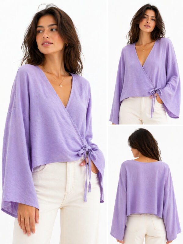 بلوزة حريمي لف بستايل أنثوي عصري