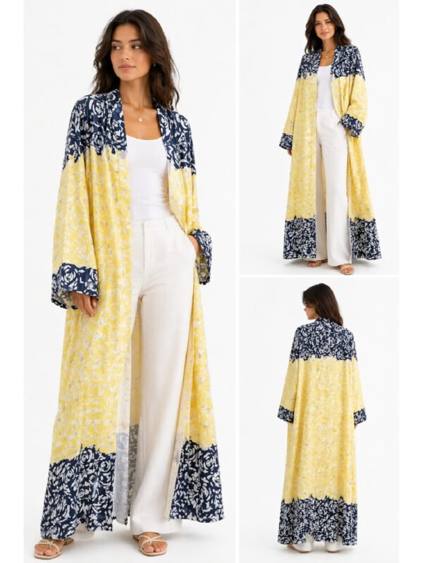 كيمونو حريمي طويل – نقش ورد ستايل عصري