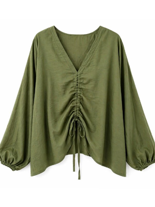 بلوزة حريمي كاجوال برباط أمامي – ستايل عصري