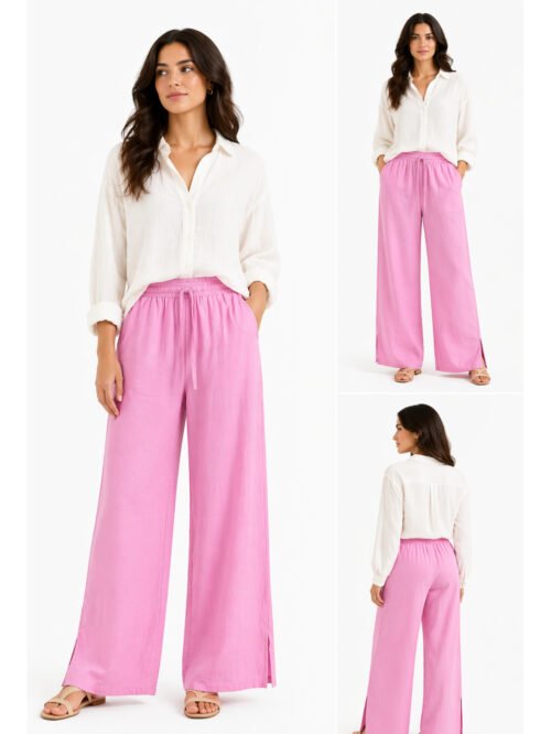 بنطلون حريمي واسع كاجوال برباط – ستايل مريح وعصري