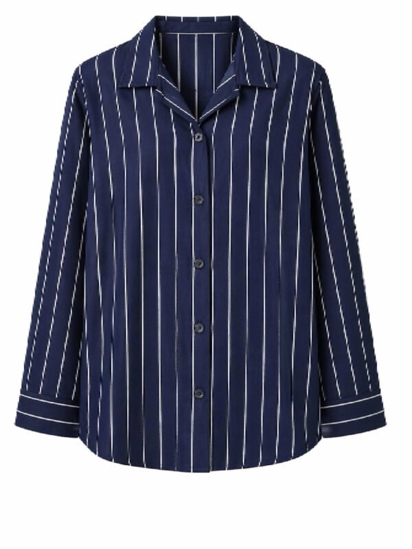 طقم حريمي (قميص + بنطلون) مخطط – ستايل كلاسيك شيك