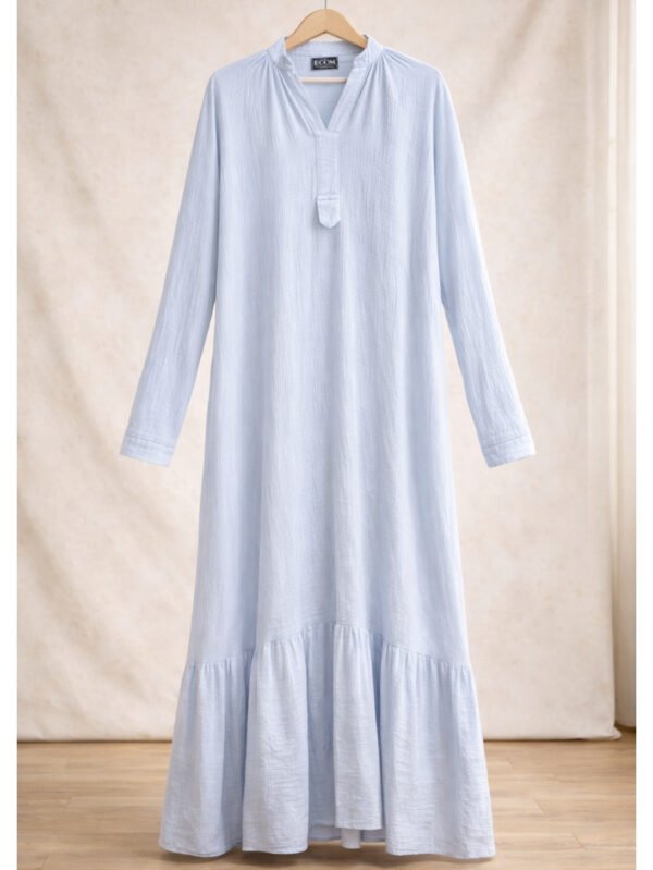 فستان سادة بستايل ناعم مريح مناسب للكاجول لوك