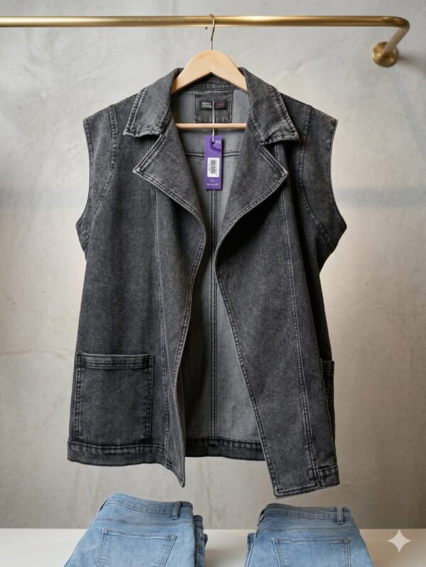 جاكيت جينز كت بحزام ستايل عصري كاجوال