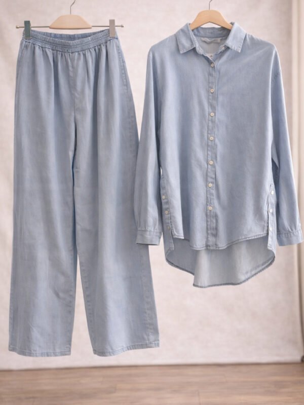 طقم حريمي قميص وبنطلون ستايل كاجوال مريح