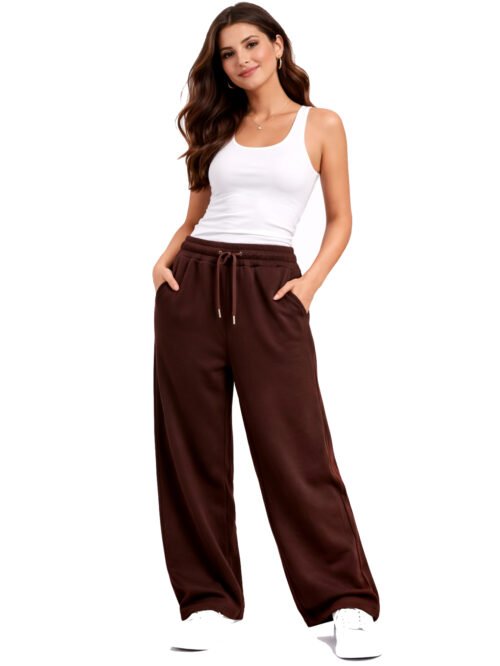 بنطلون حريمي واسع بوسط مطاطي ستايل كاجوال