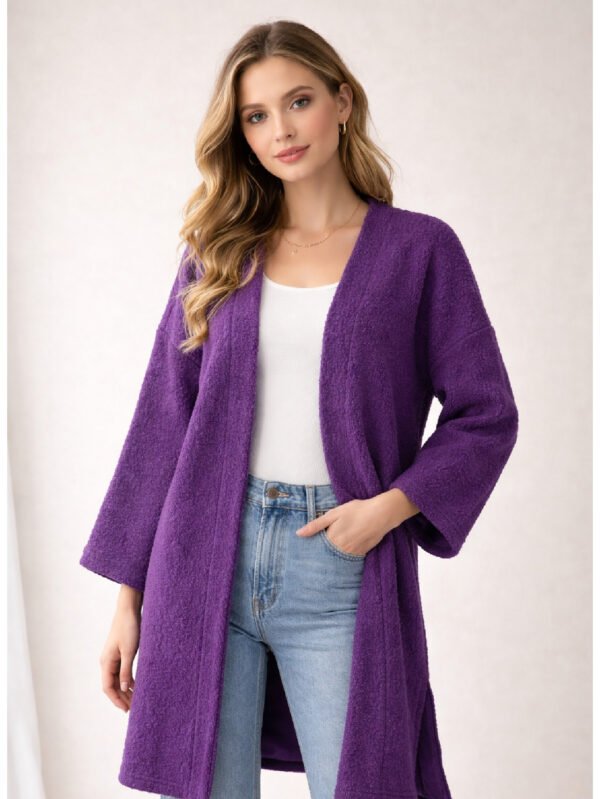كارديجان حريمي فرو شتوي مفتوح بستايل كاجوال