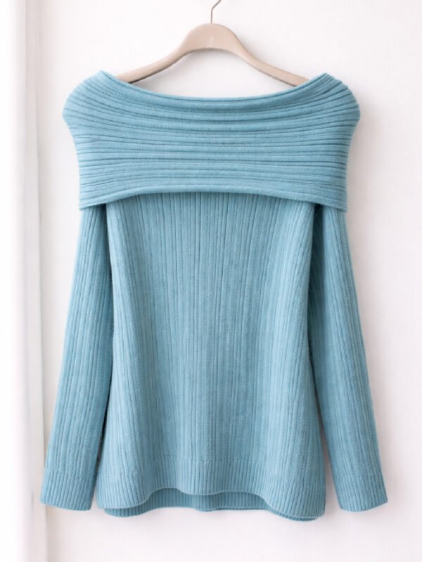 بلوفر حريمي أوف شولدر تريكو شتوي كاجوال بستايل مميز