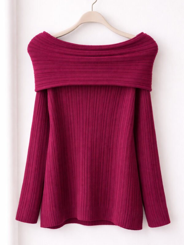 بلوفر حريمي أوف شولدر تريكو شتوي كاجوال بستايل مميز