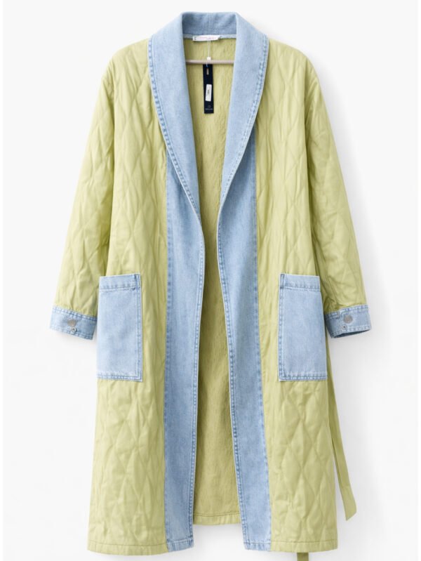 كارديجان حريمي طويل بقماش خفيف مع جينز