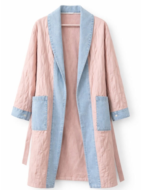 كارديجان حريمي طويل بقماش خفيف مع جينز