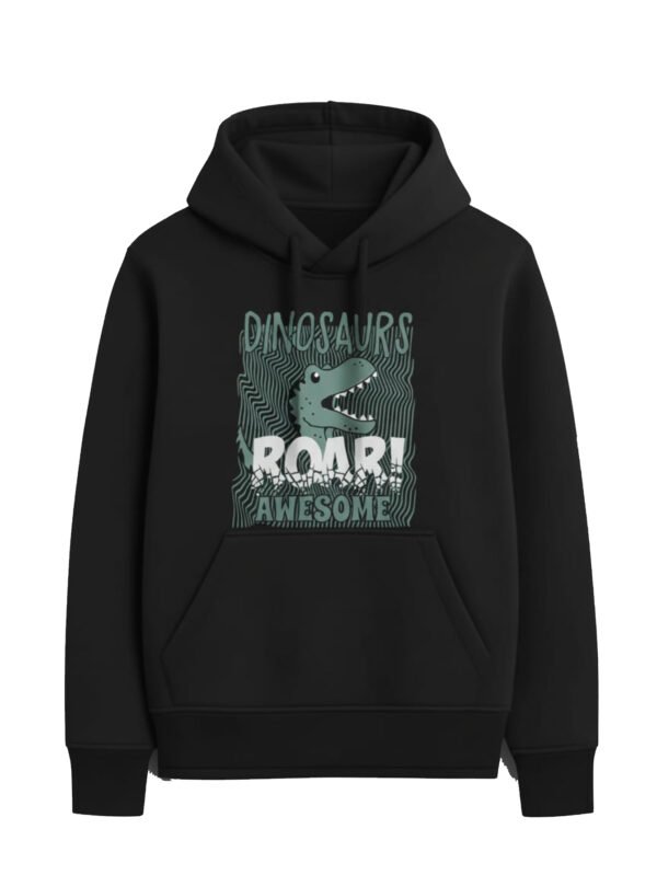 هودي حريمي بطبعة جرافيك مختلفة - أسود