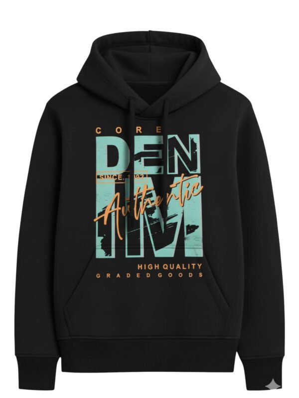 هودي حريمي بطبعة جرافيك مختلفة - أسود