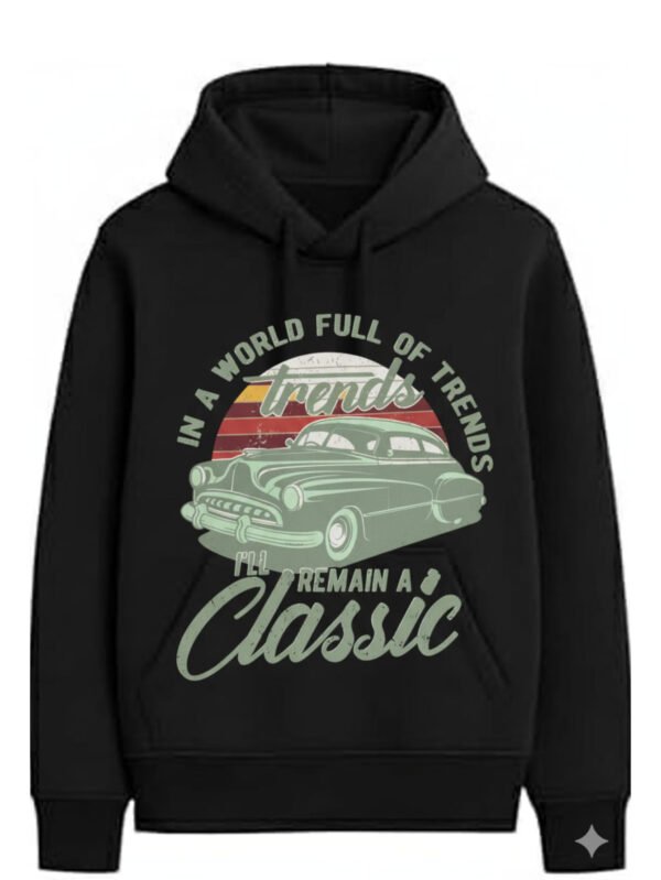 هودي حريمي بطبعة جرافيك مختلفة - أسود